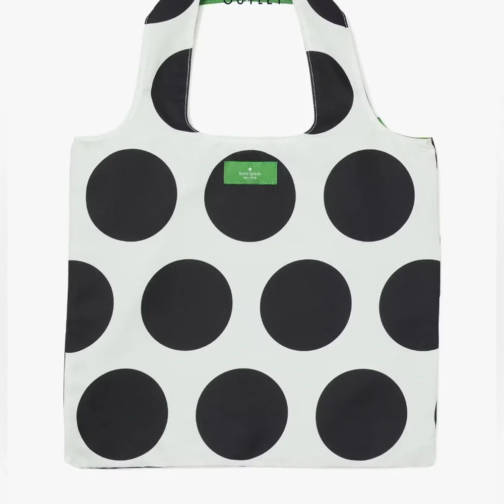 Kate Spade Black and White Polka Dot Reversible Tote Bag - Picture 2 of 6